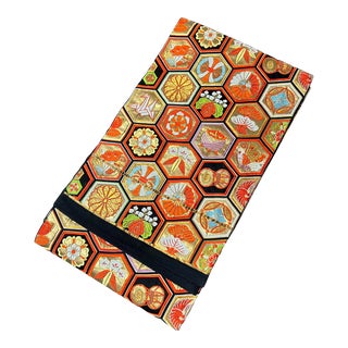 Family Crests Japanese Silk Obi For Sale
