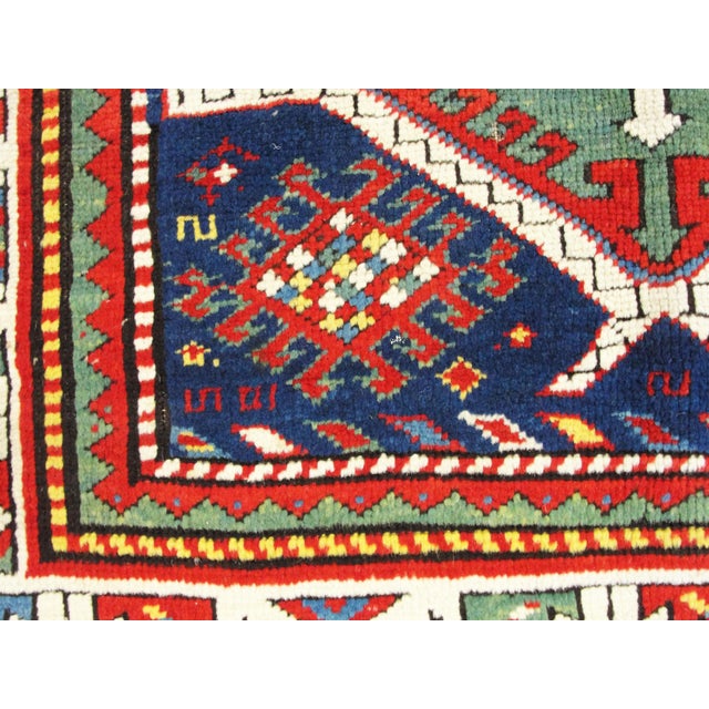 Tribal Antique Caucasian Fachralo Kazak Prayer Rug For Sale - Image 3 of 9