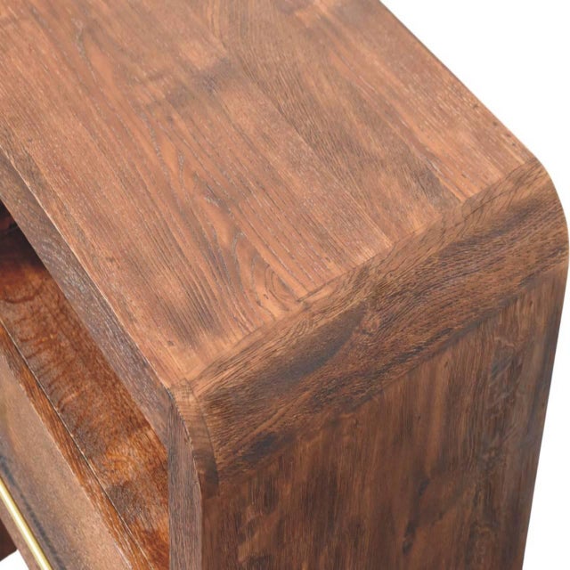 Tiger Oak and Mango Wood 1-Drawer Open-Shelf Nightstand For Sale - Image 4 of 8
