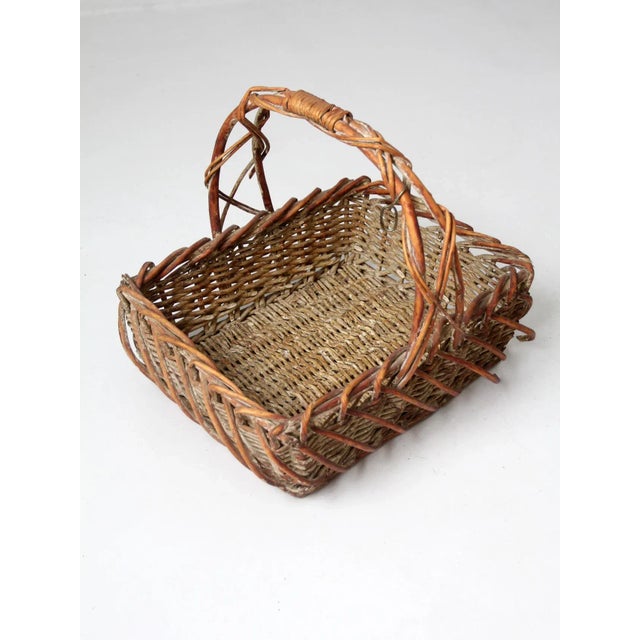 Vintage Large Wicker Basket For Sale - Image 9 of 10
