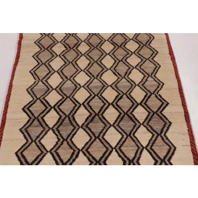 Rug & Kilim Vintage Persian Gabbeh Rug in Beige With Geometric Patterns - Rug & Kilim For Sale - Image 4 of 10