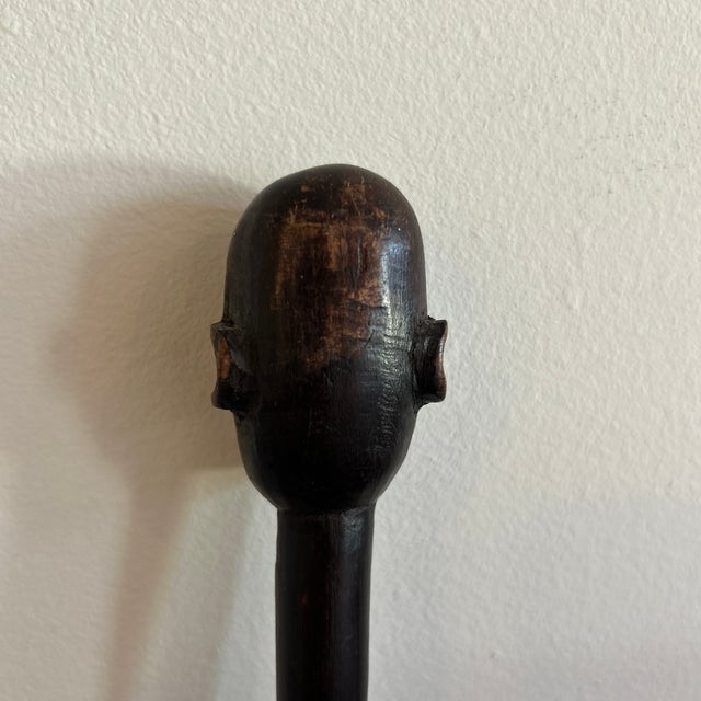 Mid 20th Century Tall African Wooden Female Stick Figure Carving For Sale - Image 11 of 12