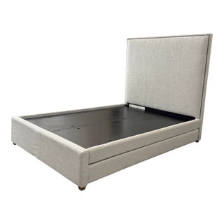 Full Size Restoration Hardware Baby & Child Nailhead Trimmed Trundle Bed For Sale