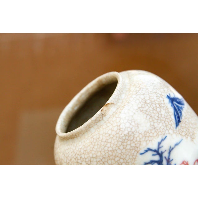 Cream Pair of Petite Crackle Glaze Jars With Lids For Sale - Image 8 of 9