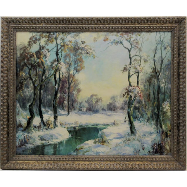 Elmer Berge, Winter Landscape, Circa 1935 For Sale In San Francisco - Image 6 of 6