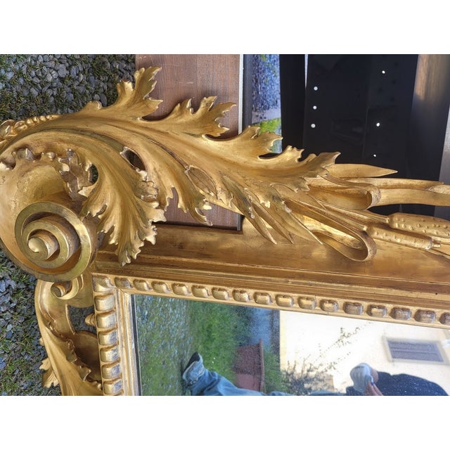 Large Mirror in Golden Wood, Tuscany, Mid-19th Century For Sale - Image 6 of 18