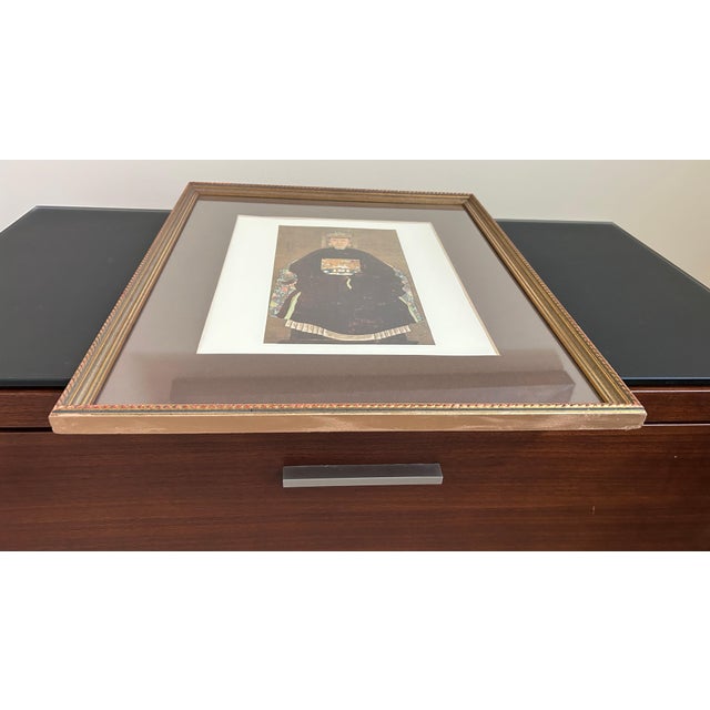 1970s 1972 Italian Chinese Qing Court Lady Silk Portrait, Folio 6, Framed For Sale - Image 5 of 8