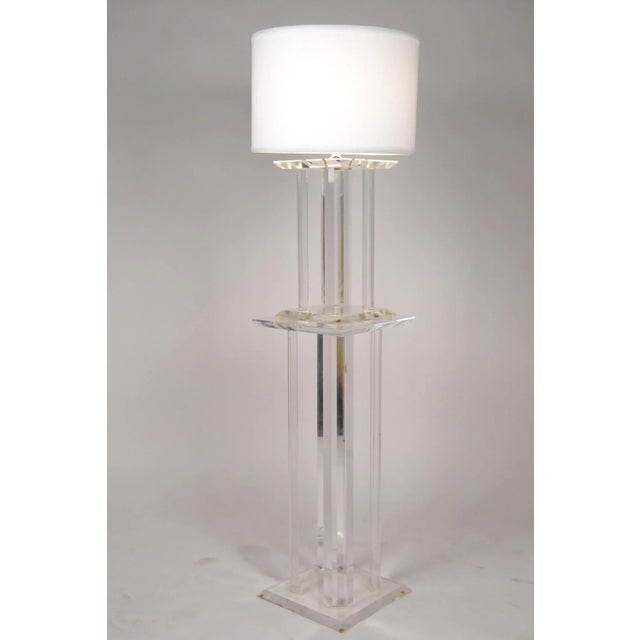 Vintage Lucite Pedestal with Lamp For Sale - Image 12 of 14