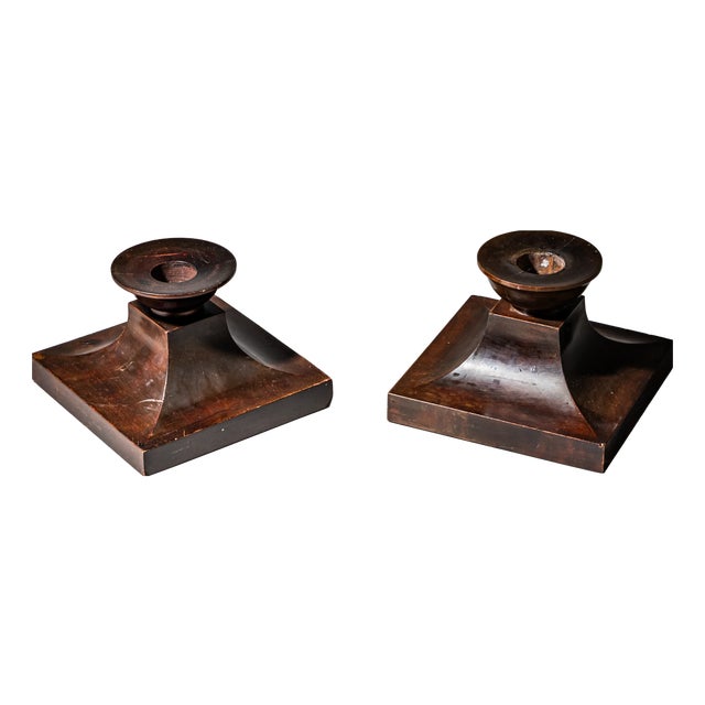 Model No. 7 Candlesticks by Carl Malmsten for Liljeholmens, Sweden, Early 20th Century, Set of 2 For Sale