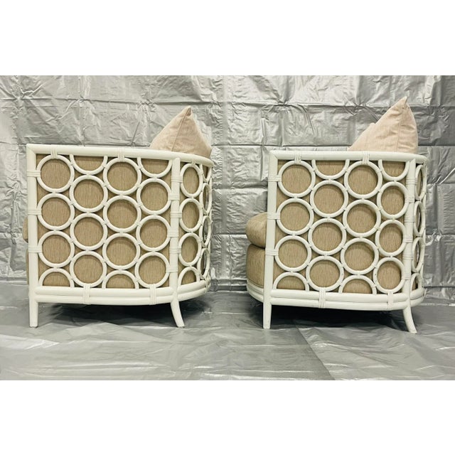 McGuire Pair of American Rattan Barrel Chairs by McGuire, Usa 1980s For Sale - Image 4 of 18