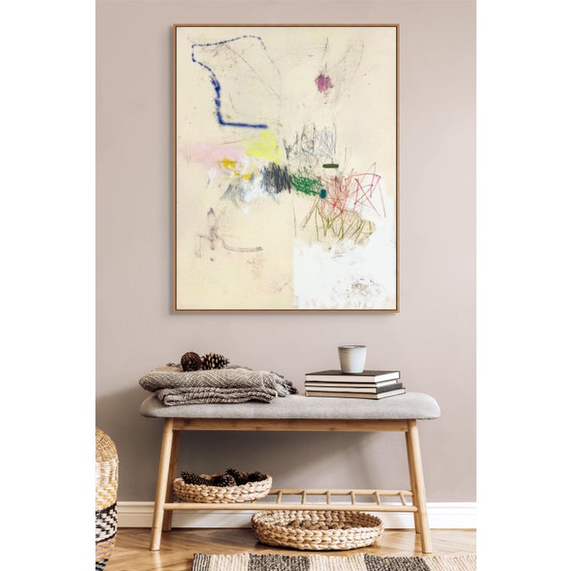 Abstract Contemporary Abstract Mixed Media on Canvas "Untitled 150_25" by Ludovic Dervillez For Sale - Image 3 of 4