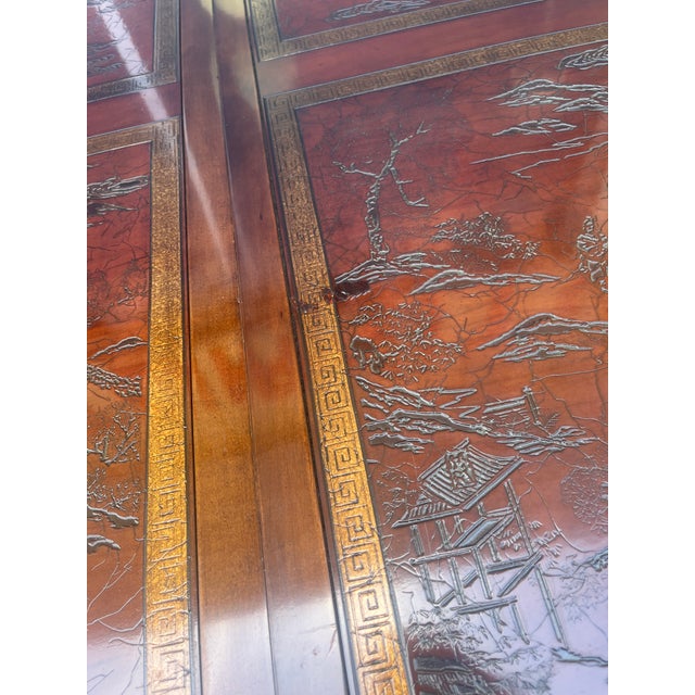 Late 20th Century Heritage Furniture "Ming Treasure" Chinoiserie Extension Dining Table - 2 Leaves For Sale - Image 10 of 18