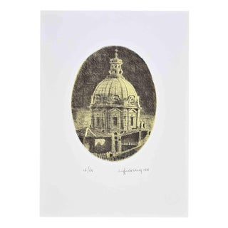 Sigfrido Oliva, View of Rome, 1990s, Etching For Sale