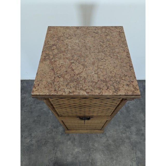 Mid-Century Oak Roll-Top Bar Cabinet For Sale - Image 10 of 11