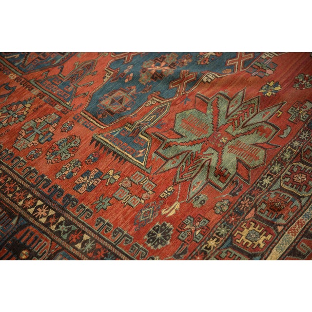 1910s Antique Soumac Design Carpet - 8'6" X 10'3" For Sale - Image 5 of 12
