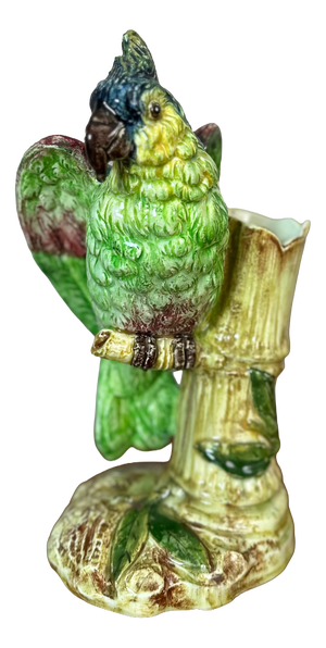 Vintage Ceramic Parrot Vase, 1920s