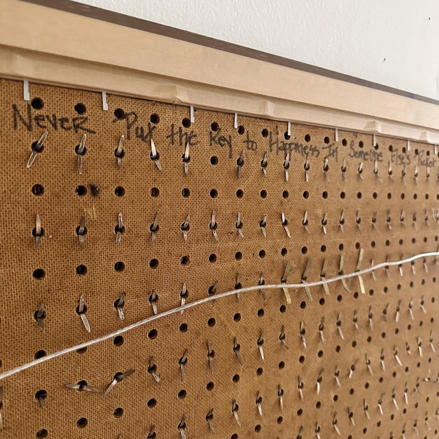 Wood Folk Art Framed Vintage Keys on PegBoard For Sale - Image 7 of 9