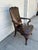 Vintage Hickory Chair Leather Library Armchair | English Georgian Queen Anne Style Accent Chair For Sale - Image 11 of 12