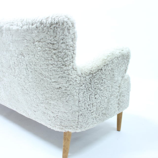 Swedish Modern Sheepskin Sofa, 1940s For Sale - Image 10 of 12