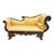 Late 19th Century Antique American Empire Figural Carved Mahogany Recamier Gold Chaise Lounge Sofa For Sale