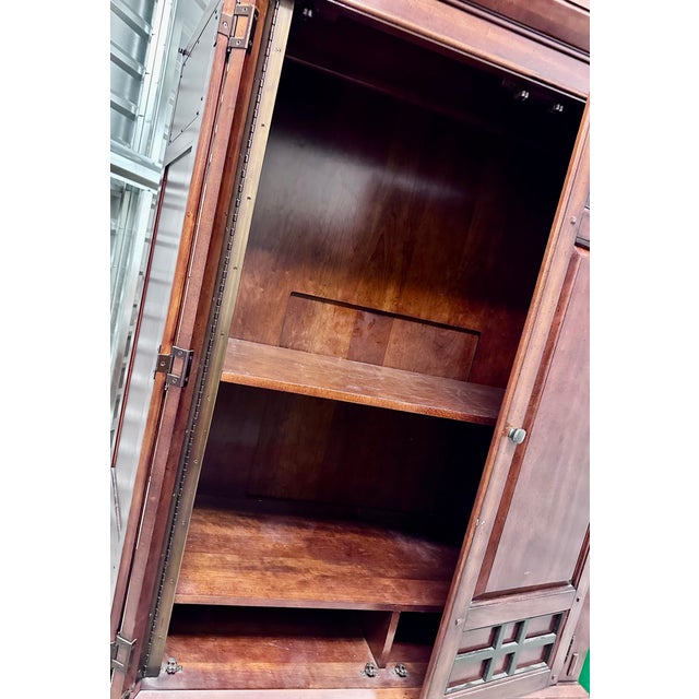 2000s Postmodern Broyhill Vantana Wood Armoire 2 Door Piece Drawer Cabinet Wardrobe Tv Entertainment For Sale - Image 17 of 17