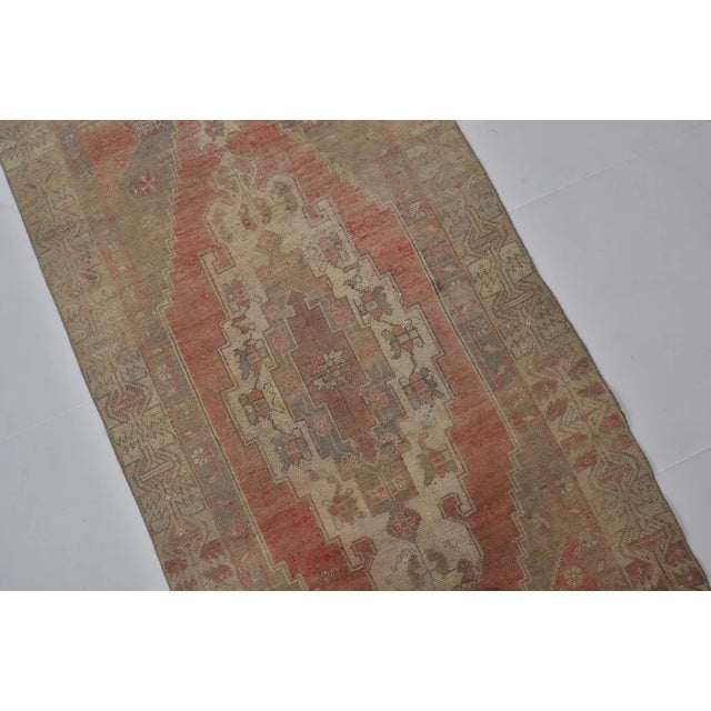 Vintage Handwoven Runner With Stepped Geometric Medallions For Sale In Phoenix - Image 6 of 10