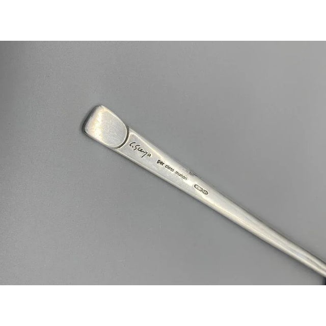 925 Silver Fork and Spoon by Carlo Scarpa for Cleto Munari, 1977, Set of 2 For Sale - Image 12 of 13