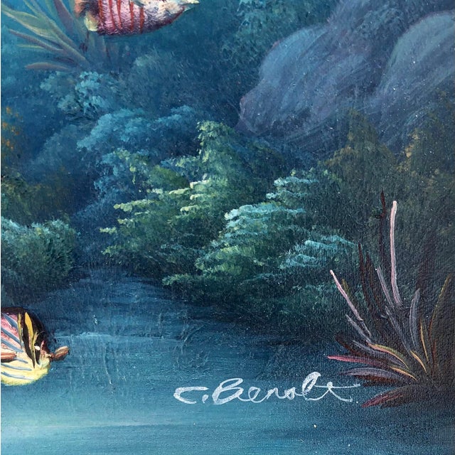 Charles Benolt Marine Life Tropical Ocean Framed Oil Painting For Sale - Image 4 of 8