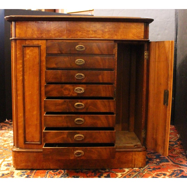 Brown Circa 1860 English Double Pedestal Collector's Chest Desk For Sale - Image 8 of 9