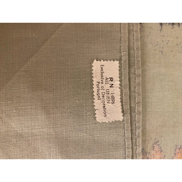 Madeira Linen Embroidered Green Placemats and Napkins, Set/8 For Sale - Image 4 of 7
