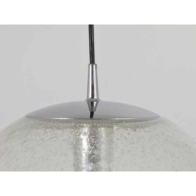 Metal Large Bubble Glass and Chrome Globe Pendant Lamp from Peill & Putzler, Germany, 1970s For Sale - Image 7 of 18