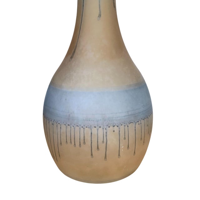 Blue Art Nouveau Blue and Yellow Glass Vase in the style of Daum, 1890s For Sale - Image 8 of 10