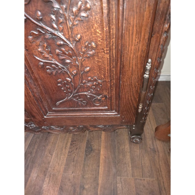 Antique French Armoire Lined in Fortuny Fabric For Sale - Image 4 of 9