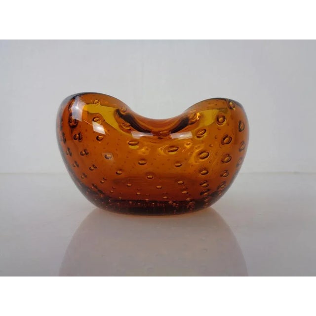 Amber Sommerso Murano Glass Ashtray, Italy, 1960s For Sale - Image 9 of 16