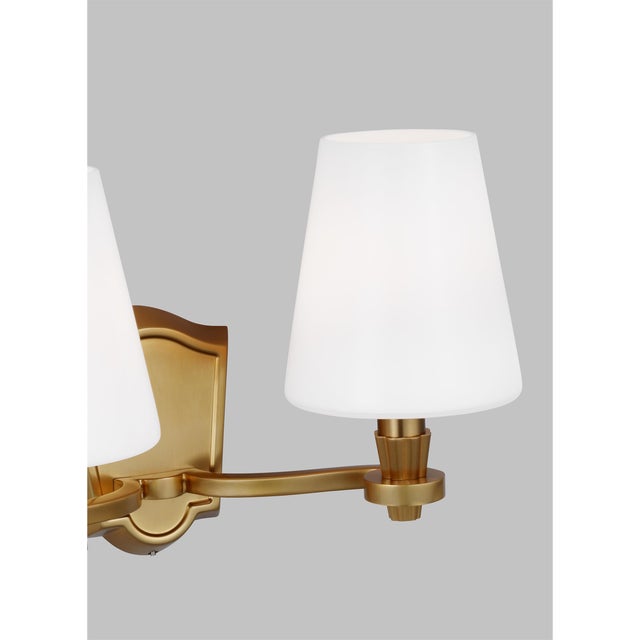 Alexa Hampton by Visual Comfort Studio Paisley Medium Vanity, Burnished Brass For Sale - Image 4 of 9