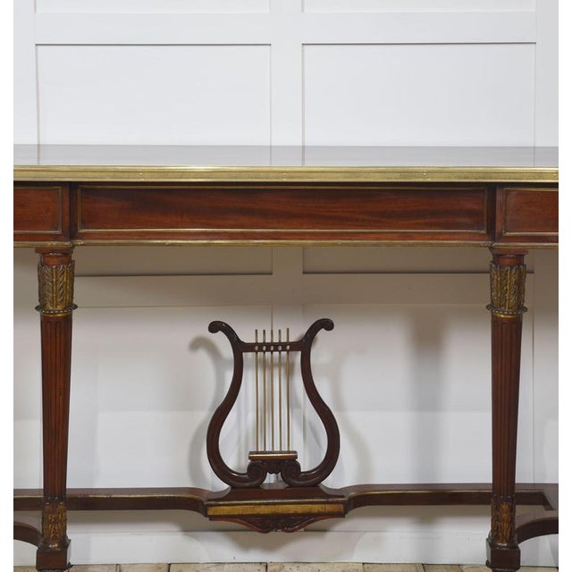 Wood Long French Empire Revival Style Console Table in Mahogany, 1890s For Sale - Image 7 of 18