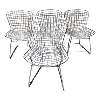 Set of Four Harry Bertoia Wire Side Chair (Model 420) Mid Century Modern Knoll For Sale