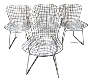 Set of Four Harry Bertoia Wire Side Chair (Model 420) Mid Century Modern Knoll