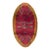 Galerie Shabab Collection Oval Mid-20th Century Handmade Chinese Art Deco Accent Rug in Red and Goldenrod For Sale