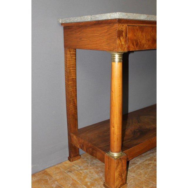 19th Century Empire Walnut Console Table For Sale - Image 6 of 13