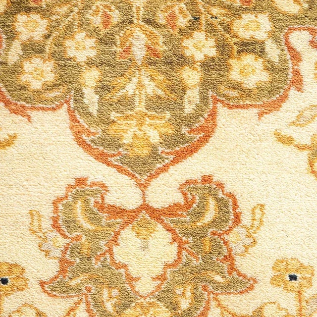 Traditional Mogul Collection Hand-Knotted Area Rug - Ivory 6' 2" x 9' 0" For Sale - Image 3 of 4