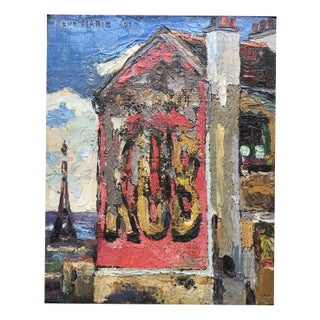 René Marie, Montmartre, Kub Advertising, Oil on Panel For Sale