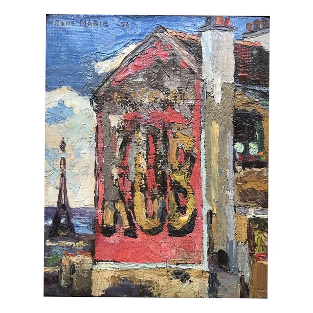 René Marie, Montmartre, Kub Advertising, Oil on Panel For Sale