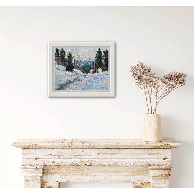 Textile Contemporary Winter Landscape Oil Painting For Sale - Image 7 of 12