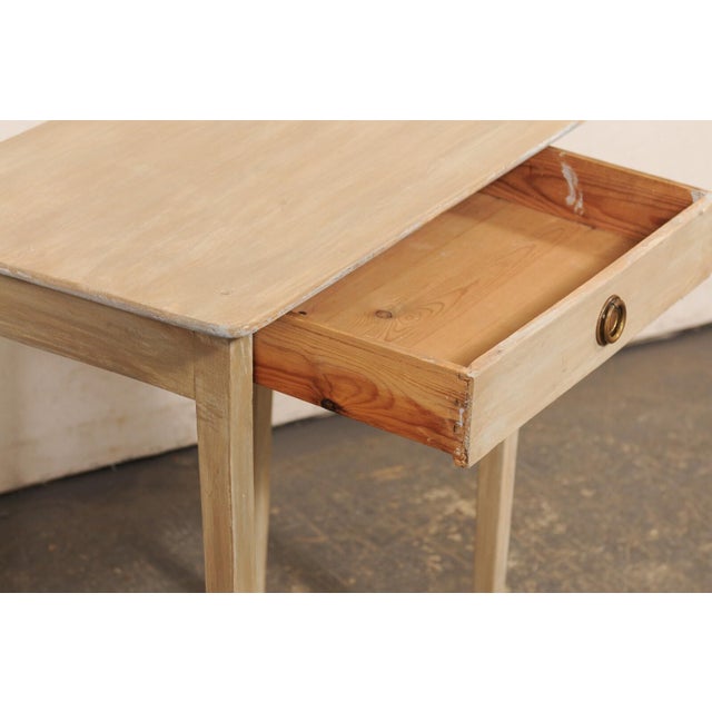 Early 20th Century Swedish Minimalist Beige Wood Side Table For Sale - Image 11 of 11