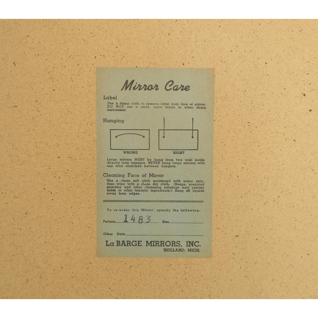 La Barge Large Shield Shape Gold Leaf Gilt Wall Mirror For Sale - Image 9 of 9