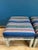 Vintage Striped Upholstered Parsons Stools, a Pair For Sale - Image 4 of 9