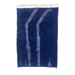 Abstract Organic Line Hand-Knotted Wool Rug | 9'8" X 6'8" | One of a Kind For Sale