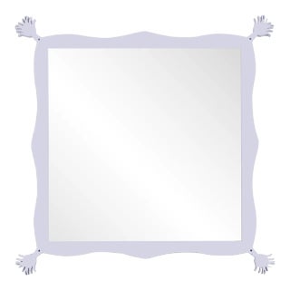 Fleur Home Carnival Iko Iko Square Mirror in Spring Iris, 63x63 For Sale