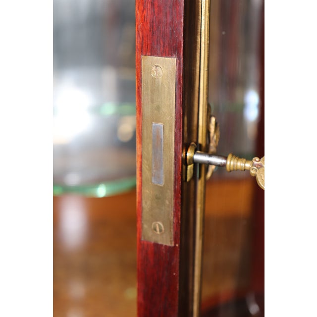 Late 19th Century Signed J.Groschkus Abalone & Mother of Pearl Figural Bronze Bowed Glass Vitrine For Sale - Image 17 of 17